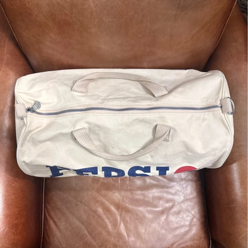Vintage Large Canvas PEPSI Duffel Tote Bag 24